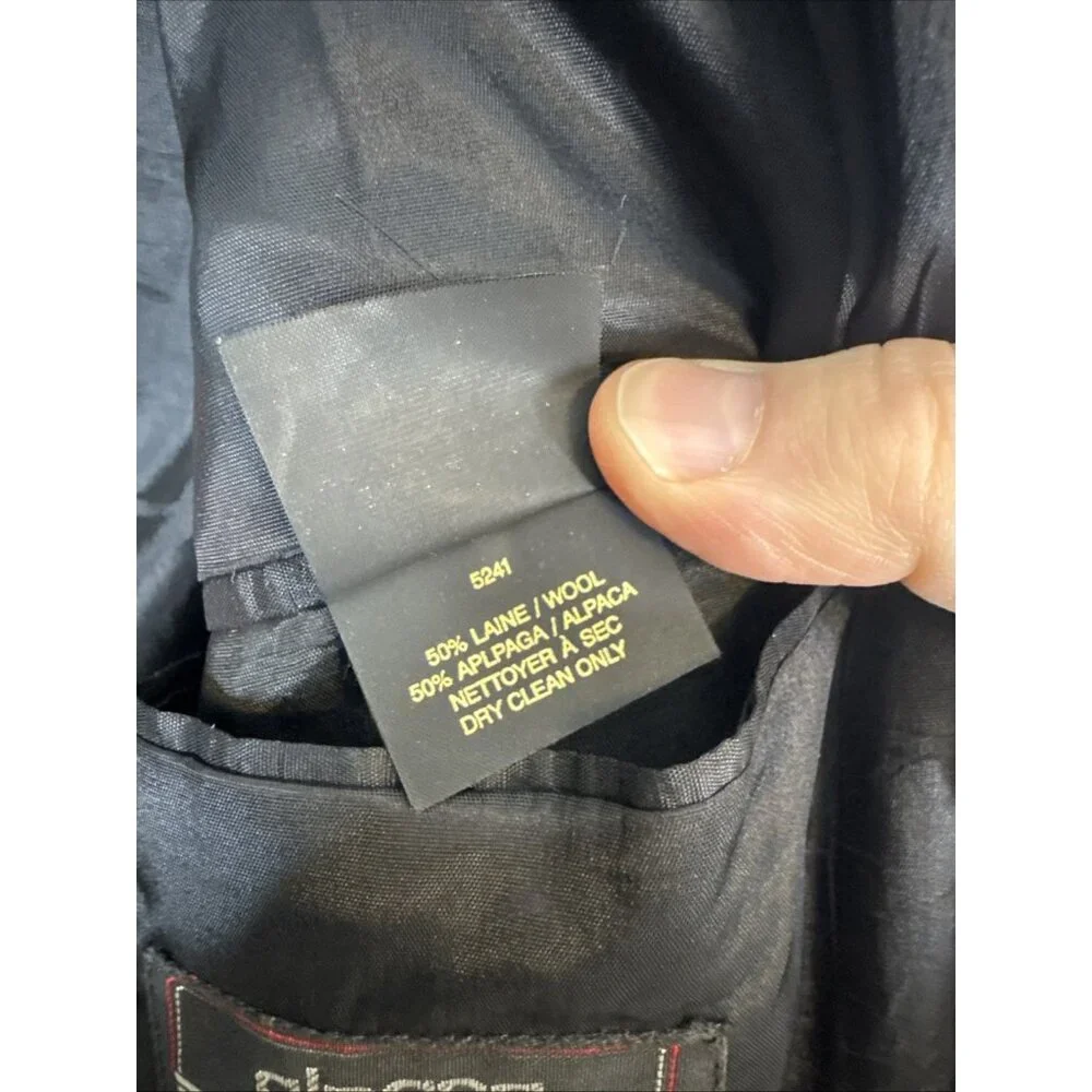 Alpaca Wool Blazer Men 40R Gray Plaid Sport Coat Single Breasted‎